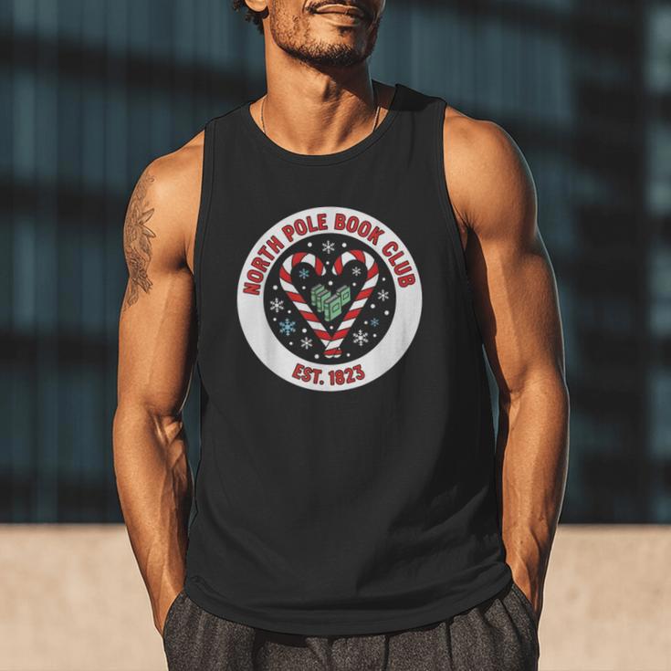 North Pole Book Club Shirt Candy Cane Christmas Men Tank Top