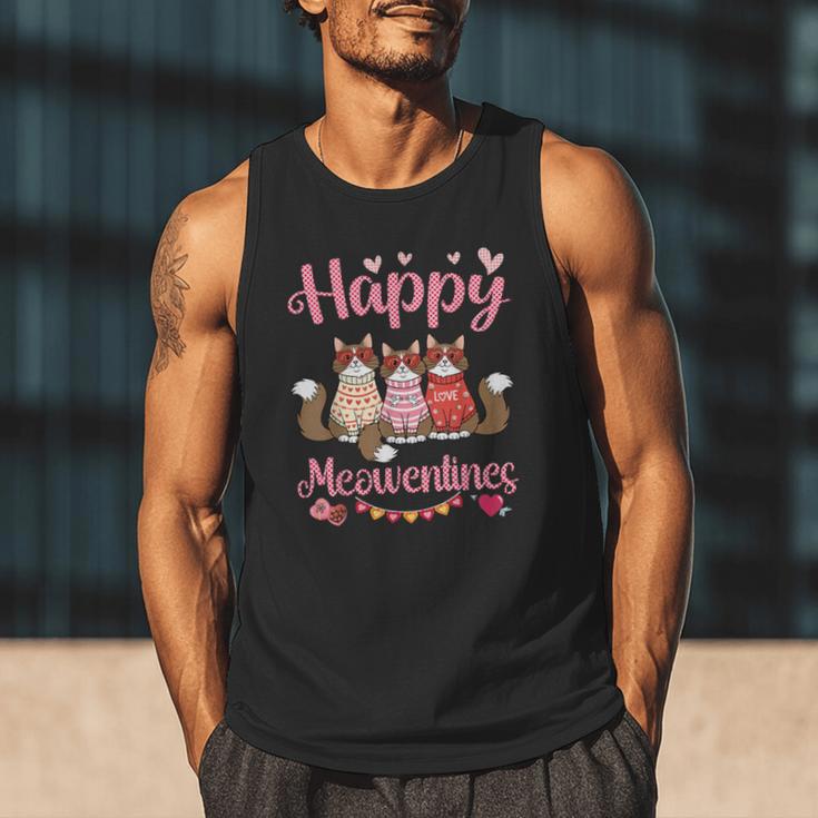 Norwegian Forest Cat Happy Meowentines Valentine Dad Mom Men Tank Top