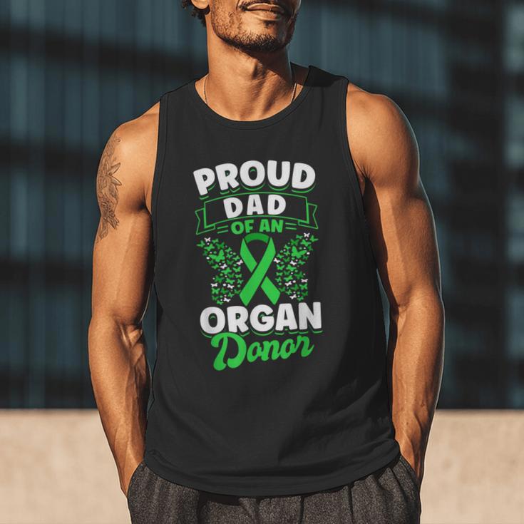 Organ Donation Green Ribbon Proud Dad Of An Organ Donor Men Tank Top