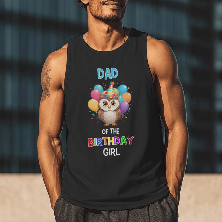 Owl Dad Birthday Party Dad Of The Birthday Girl Owl Men Tank Top