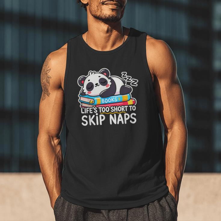 Panda Napping On Books Life’s Too Short To Skip Naps Men Tank Top