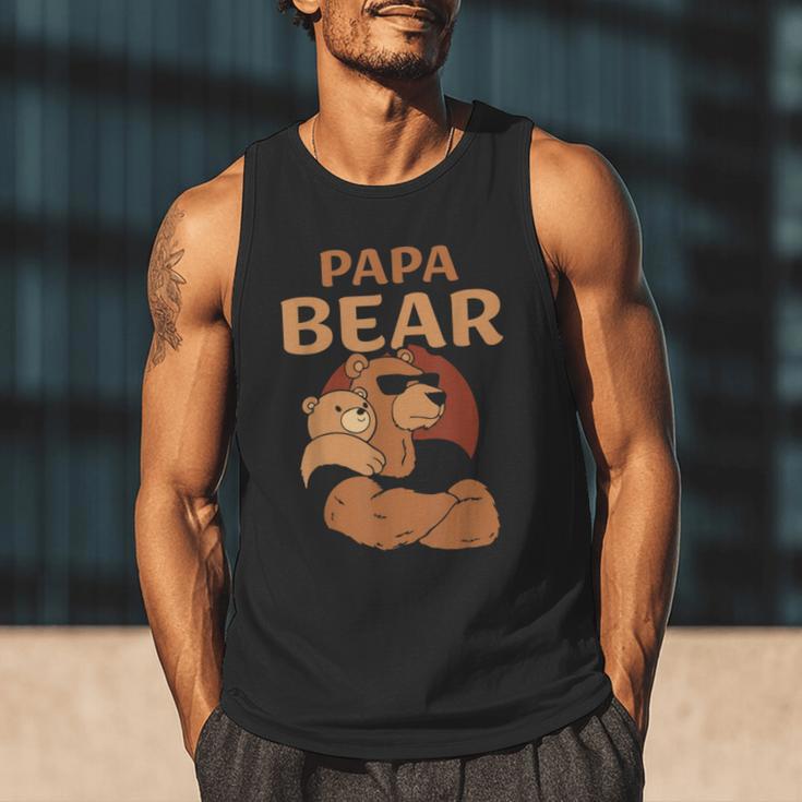 Papa Bear Bears Animal Pun Lover Dad Father Daddy Father's Men Tank Top