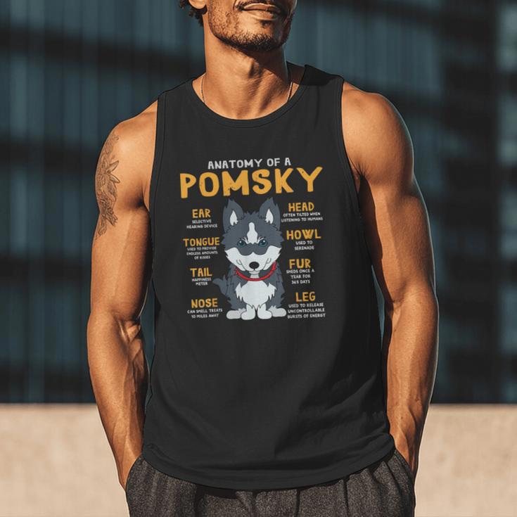 Pomsky Anatomy Dog Mom Dad Men Tank Top