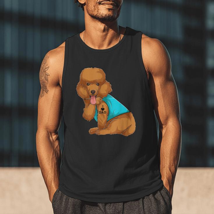 Poodle I Love Dad Tattoo Apparel Dog Dad Dads For Men Women Men Tank Top