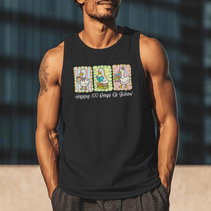 Preppy 100 Days Of School Goose Coffee Books Teacher Life Men Tank Top