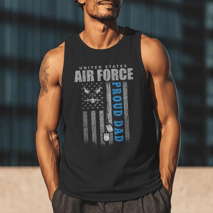 Proud Air Force Dad Of The US Air Force USA Flag Men Tank Top