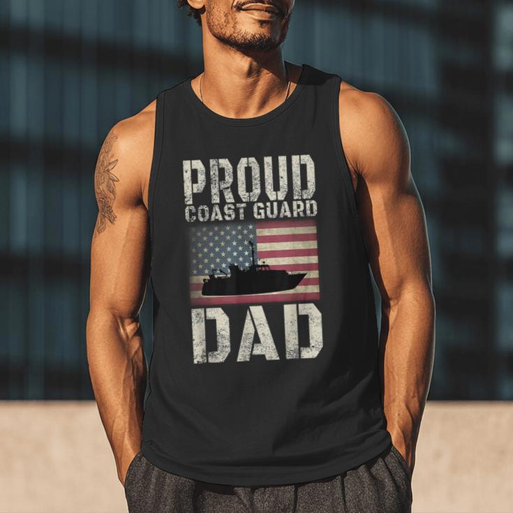 Proud Coast Guard Dad USCG American Flag T-Shirt Men Tank Top