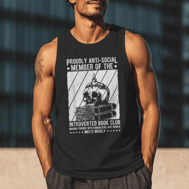 PROUDLY ANTI-SOCIAL MEMBER OF THE Introverted Book Club Men Tank Top