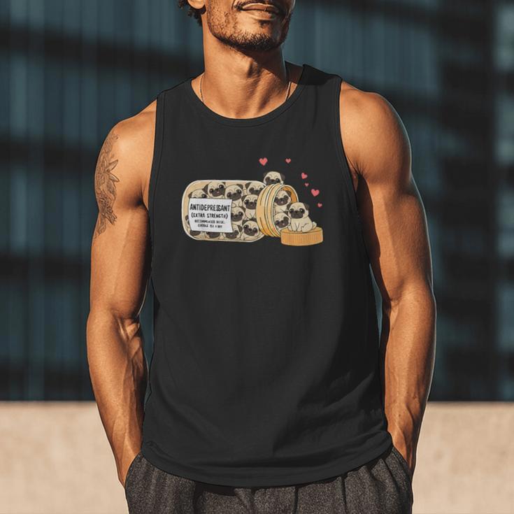 Pug Anti Depressant Mom Dad Kids Men Tank Top Pug Anti Depressant Mom Dad Kids Men Tank Top