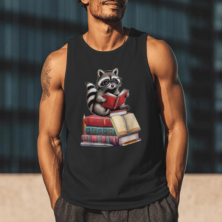 Raccoon Reading Books Matching Bookworm Readers Librarian Men Tank Top Raccoon Reading Books Matching Bookworm Readers Librarian Men Tank Top