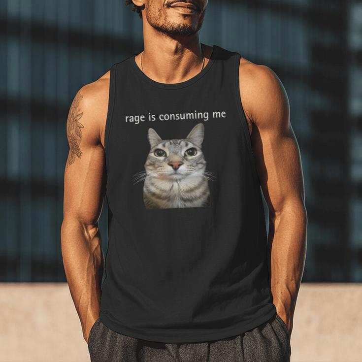 Rage Is Consuming Me Silly Staring Cat Meme Dad Mom Men Tank Top Rage Is Consuming Me Silly Staring Cat Meme Dad Mom Men Tank Top