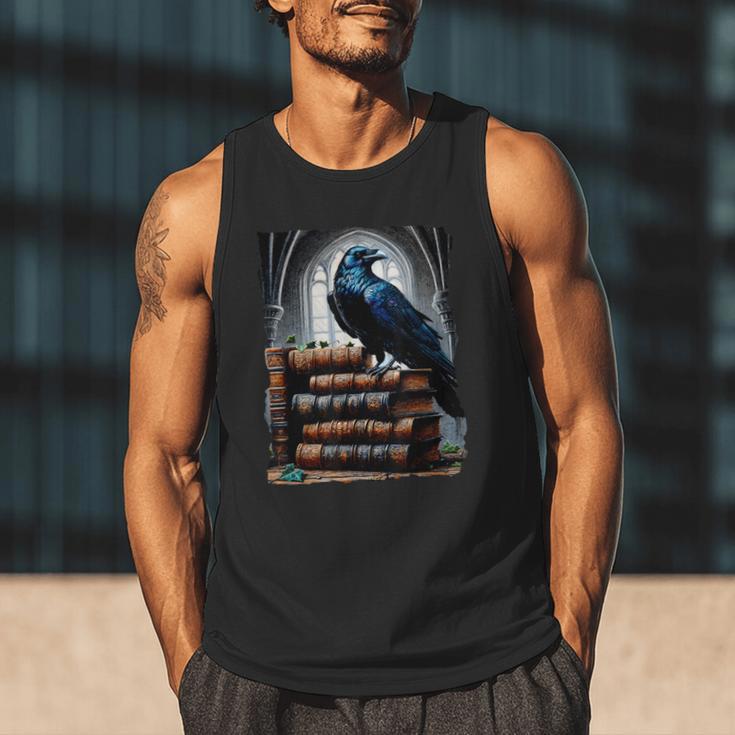 Raven On A Stack Of Books Wisdom Of Odin Men Tank Top Raven On A Stack Of Books Wisdom Of Odin Men Tank Top