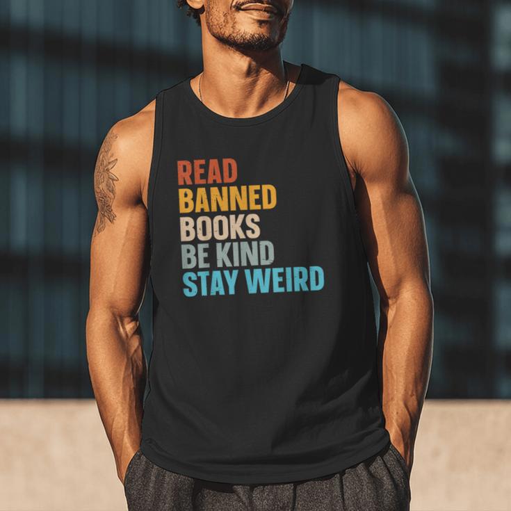 Read Banned Books Be Kind Stay Weird Men Tank Top