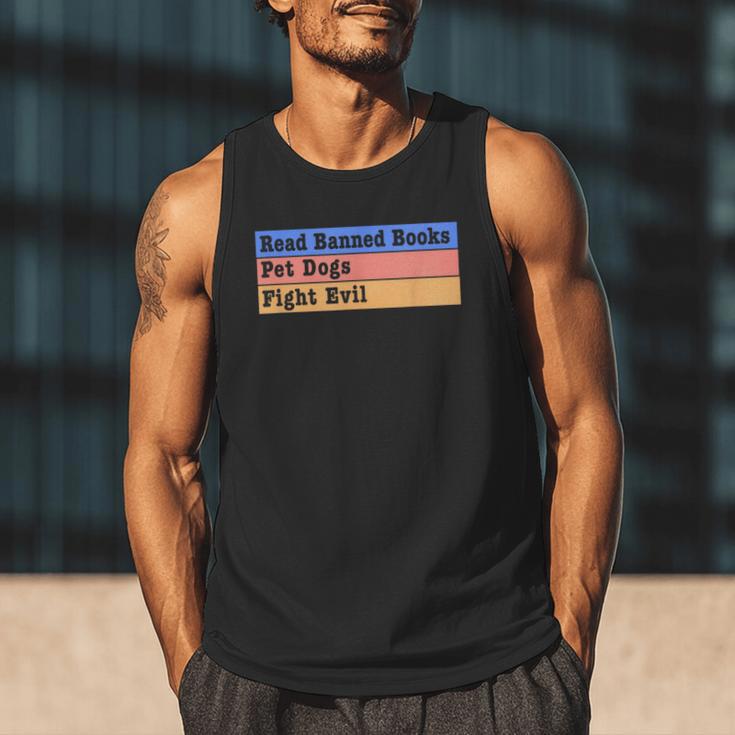 Read Banned Books Pet Dogs Fight Evil Men Tank Top