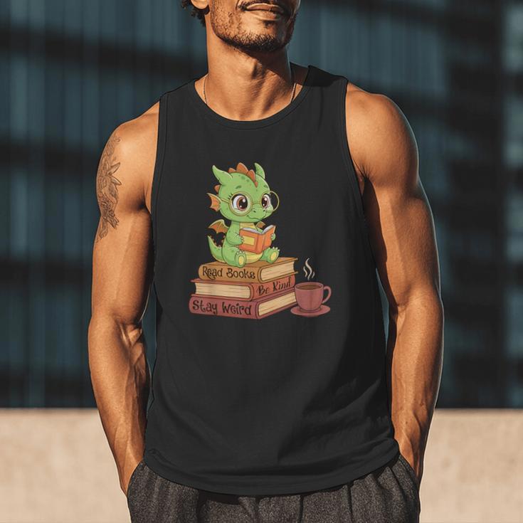Read Books Be Kind Stay Weird Reading Bookworm Reader Men Tank Top