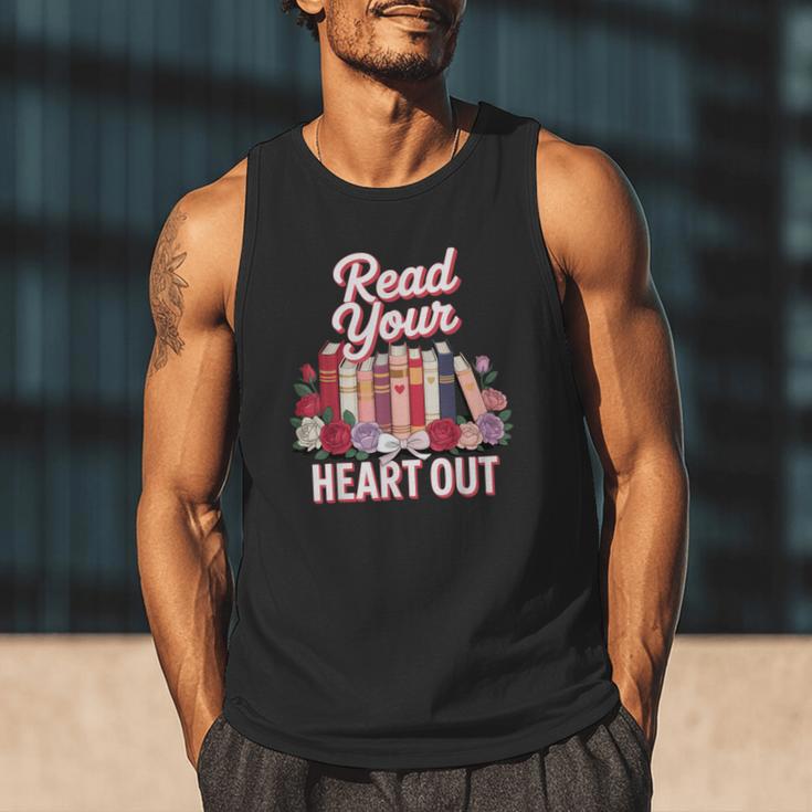 Read Your Heart Out Book Lover Reading Enthusiasts Floral Men Tank Top Read Your Heart Out Book Lover Reading Enthusiasts Floral Men Tank Top