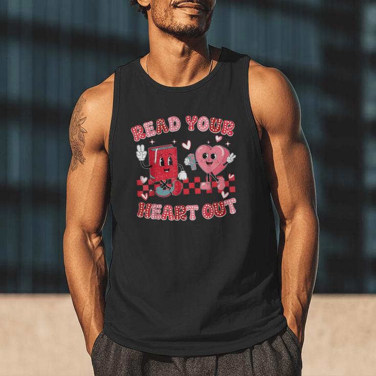 Read Your Heart Out Valentine Teacher Book Lover Men Tank Top