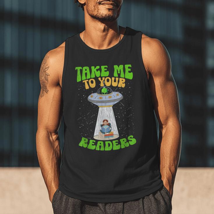 Take Me To Your Readers Alien Book Reading Bookaholic Men Tank Top Take Me To Your Readers Alien Book Reading Bookaholic Men Tank Top