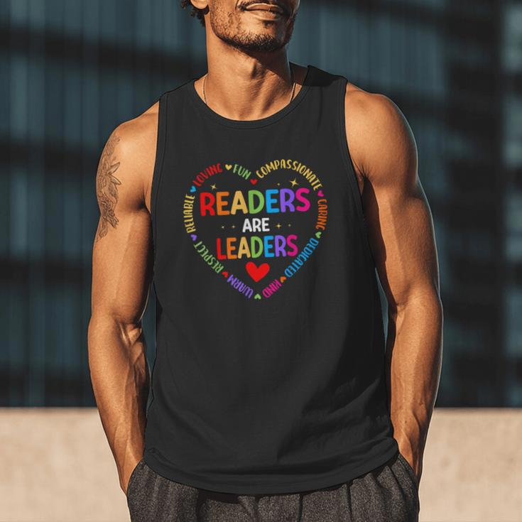 Readers Are Leaders Reading Teacher Women Kids Book Lovers Men Tank Top