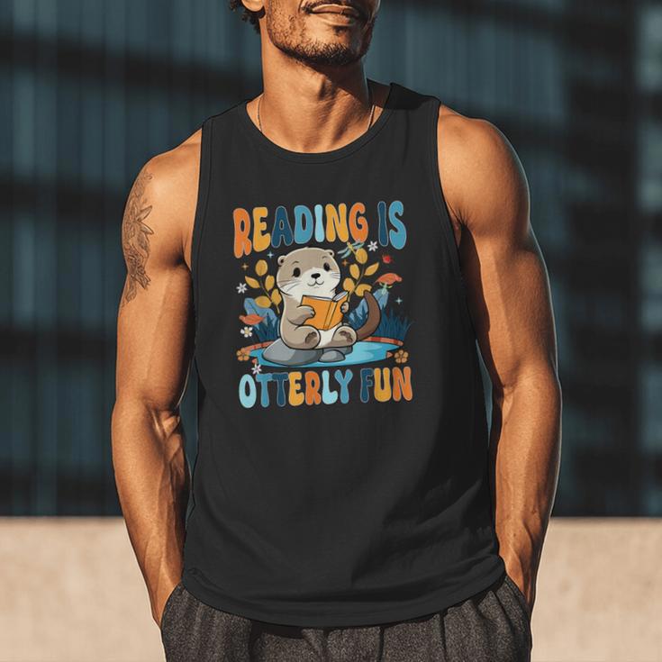 Reading Is Otterly Fun Sea Otter Book Lover Bookworm Men Tank Top