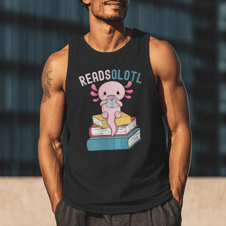 Reads Alotl Shirt Kids Readsolotl Read Axolotl Shirt Books Men Tank Top