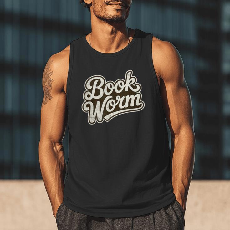 Retro Book Worm Reading For Book Lovers Men Tank Top