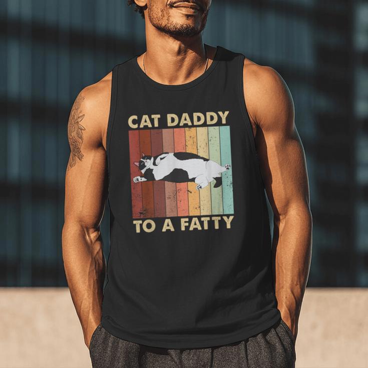 Retro Fat Chonk Dad Tee Cat Daddy To A Fatty Men Tank Top