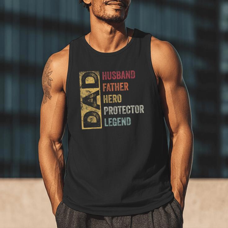 Retro Husband Father Hero Protector Legend Father Day Dad Men Tank Top
