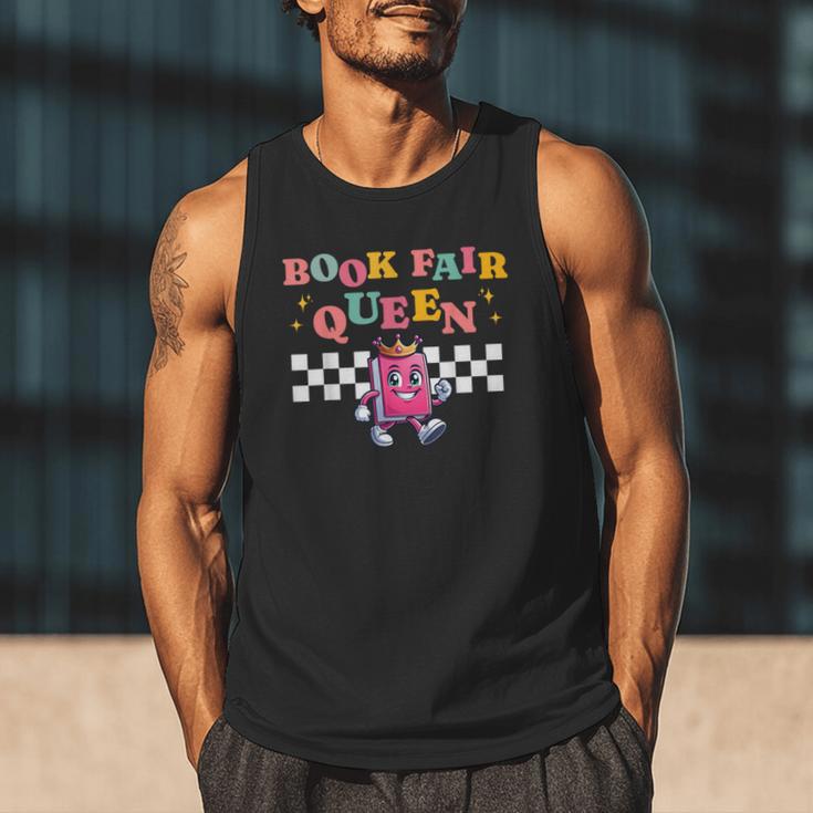 Retro Library Book Fair Queen School Reading Girls Women's Men Tank Top