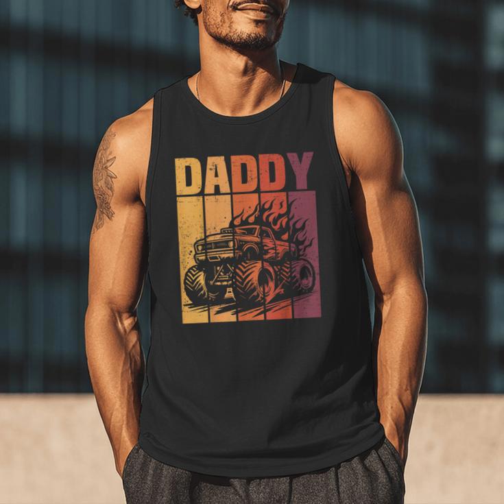 Retro Monster Truck Daddy Matching Family Birthday Party Men Tank Top