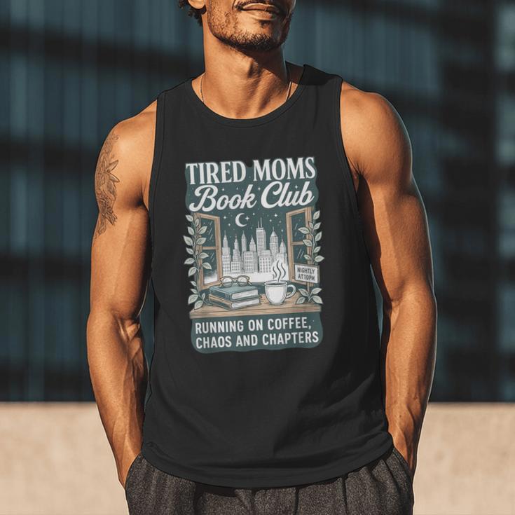 Retro Tired Moms Book Club Bookish Booktrovert Mother's Day Men Tank Top