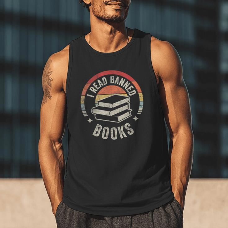 Retro Vintage Banned Books Shirt I Read Banned Books Men Tank Top