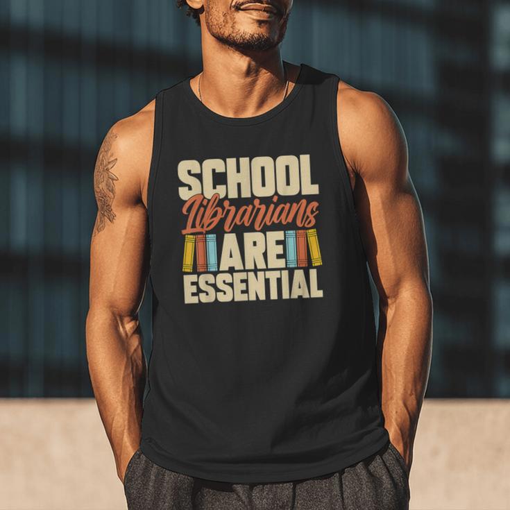 School Librarians Are Essential Library Book Lover Librarian Men Tank Top