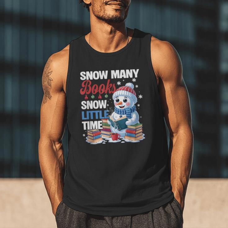 Snowman Winter Snow So Many Books Christmas Snow Little Time Men Tank Top