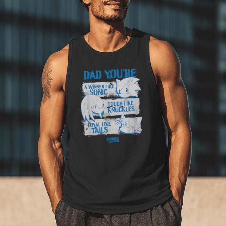 Sonic The Hedgehog Father's Day Dad Qualities Distressed Men Tank Top Sonic The Hedgehog Father's Day Dad Qualities Distressed Men Tank Top