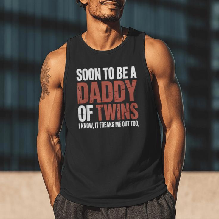 Soon To Be Dad Twins Fatherhood Pregnancy Announcement New D Men Tank Top