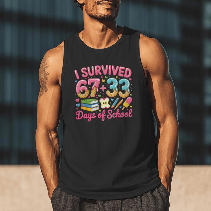 Survived 67 Days Of School Ice Cream Drip Apple Pencil Book Men Tank Top Survived 67 Days Of School Ice Cream Drip Apple Pencil Book Men Tank Top