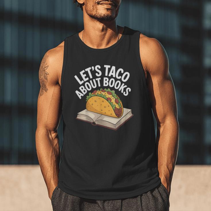 Taco Books Mexican Reading Teacher Book Lovers Bookish Men Tank Top