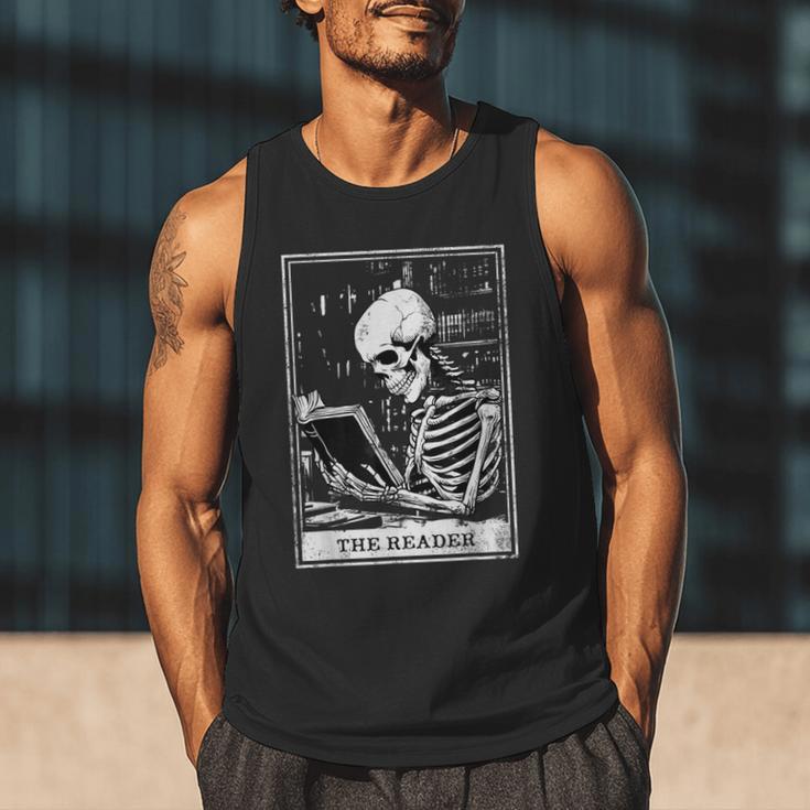 Tarot Card Shirt The Reader Tarot Skeleton Reading Book Men Tank Top Tarot Card Shirt The Reader Tarot Skeleton Reading Book Men Tank Top