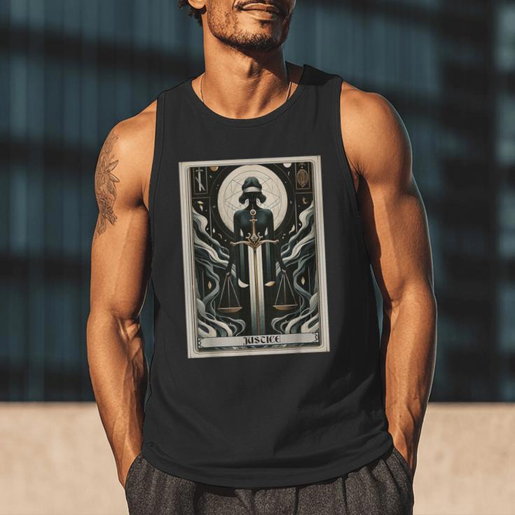 Tarot Cards Guide Book Esoteric Mysticism Clothing Tarot Card Justice Men Tank Top