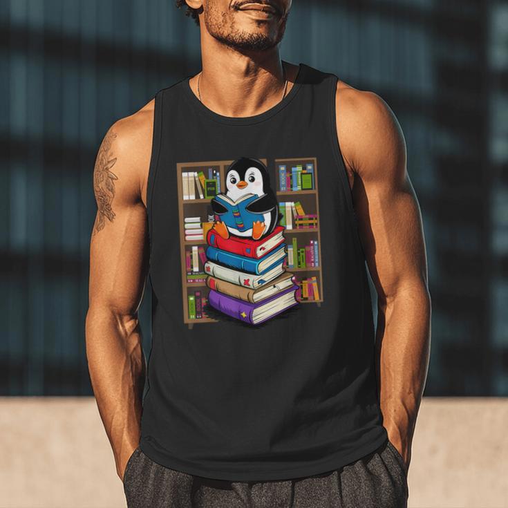 Teacher Librarian Kawaii Penguin Book Lover Penguin Men Tank Top
