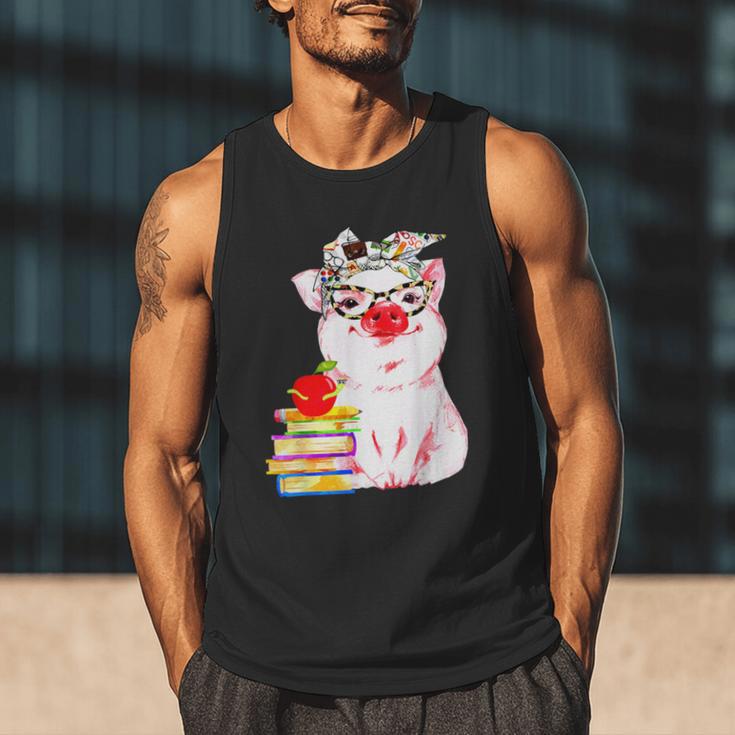 Teacher Pig Cute Farm Animal Book Lover School Student For Men Women Kids Men Tank Top Teacher Pig Cute Farm Animal Book Lover School Student For Men Women Kids Men Tank Top