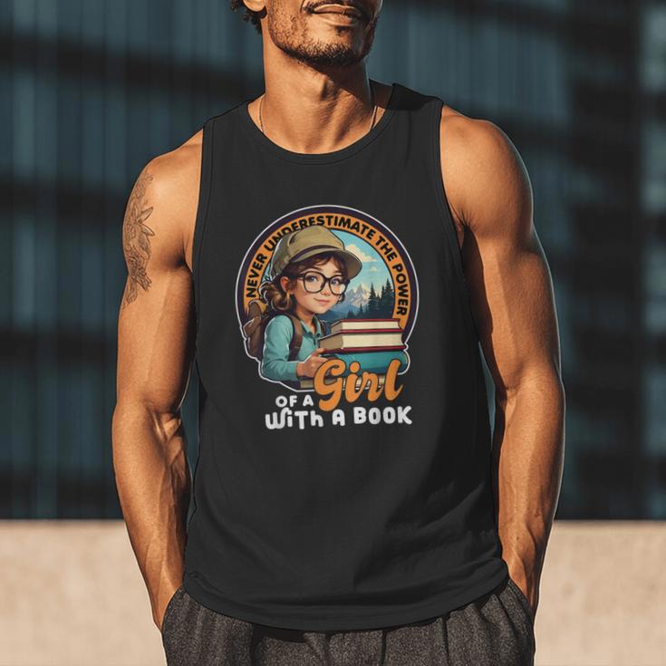 Never Underestimate The Power Of a Girl With a Book Reading Men Tank Top
