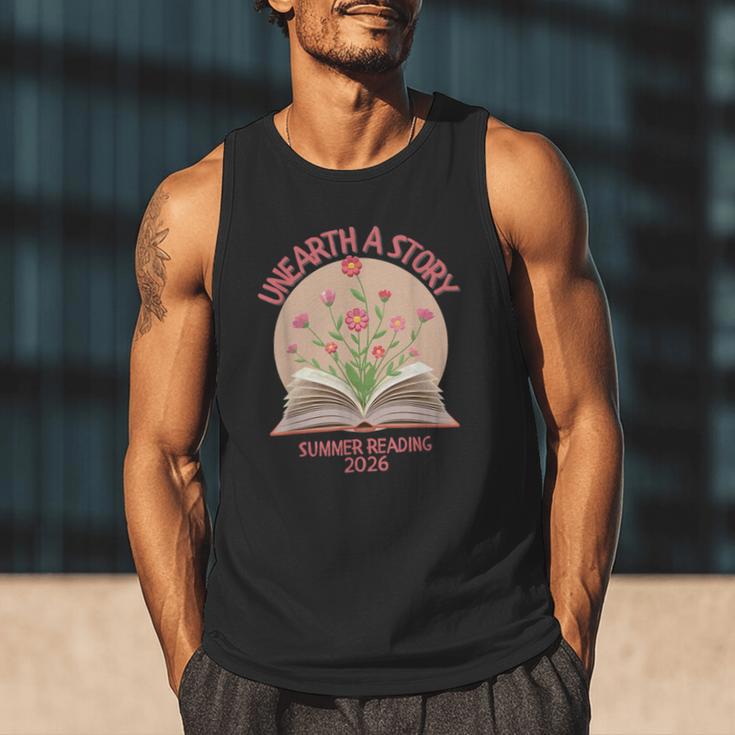 Unearth a Story 2026 Summer Reading Program Flowers Book Men Tank Top Unearth a Story 2026 Summer Reading Program Flowers Book Men Tank Top