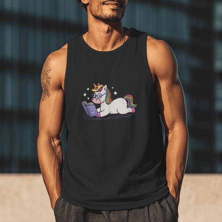 Unicorn Bookworm Believe In Yourself Cute And Inspirational Men Tank Top