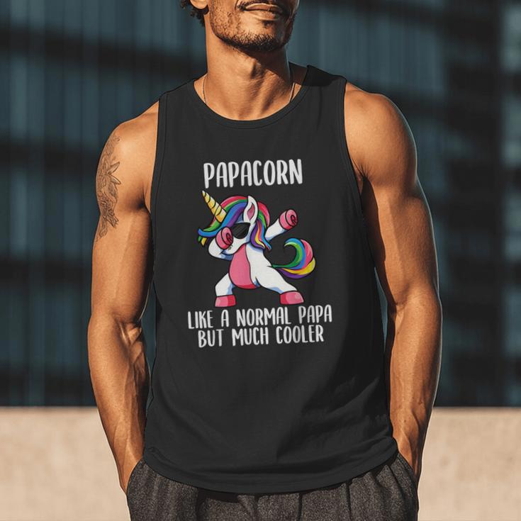 Unicorn Dad Girl Birthday Party Clothing Papacorn Men Tank Top