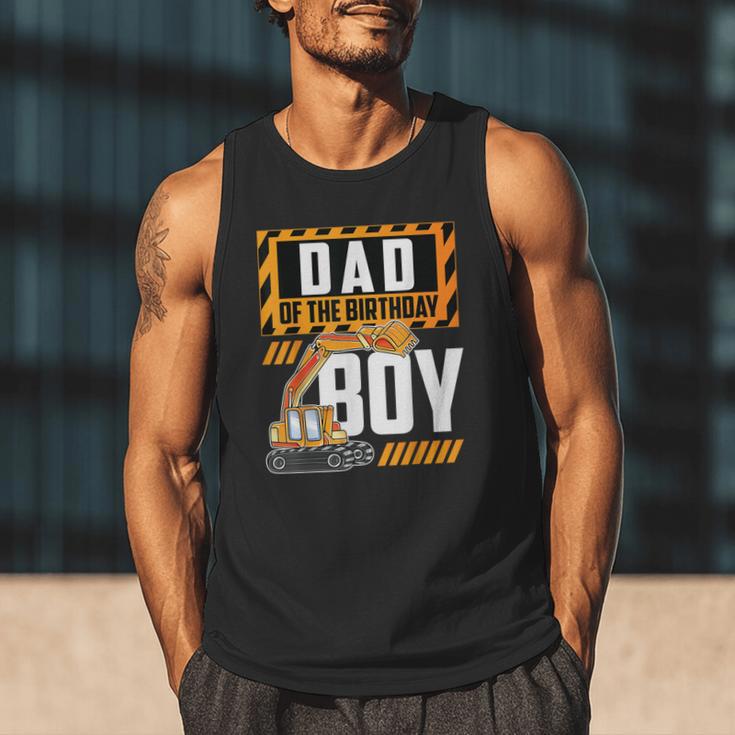 Vehicle Construction Excavator Dad Of The Birthday Boy Small Men Tank Top