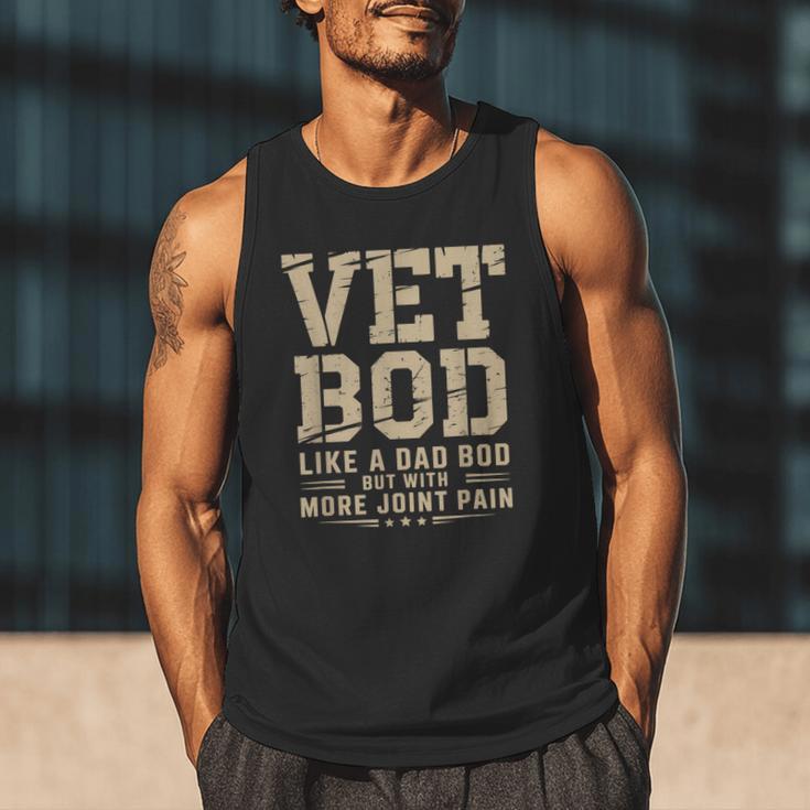 Vet BOD Like A Dad Bob Military Veteran Humor Men Tank Top