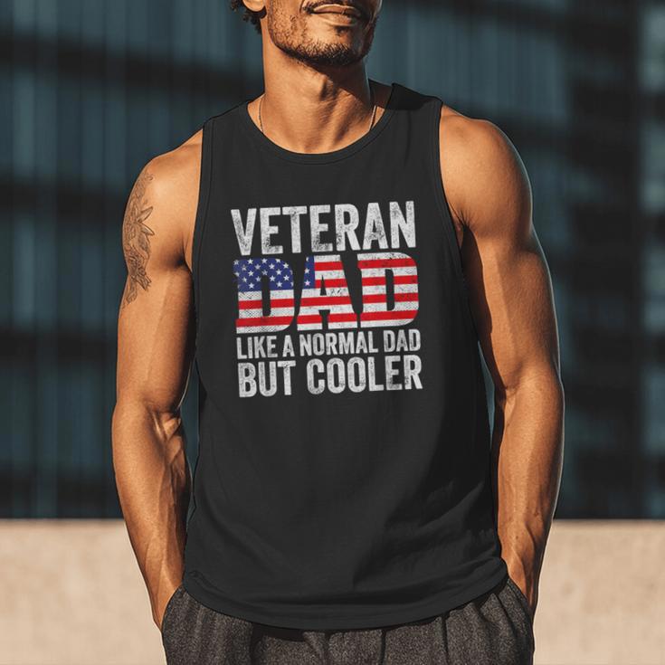Veteran Dad Like A Normal Dad But Cooler American Flag Men Tank Top