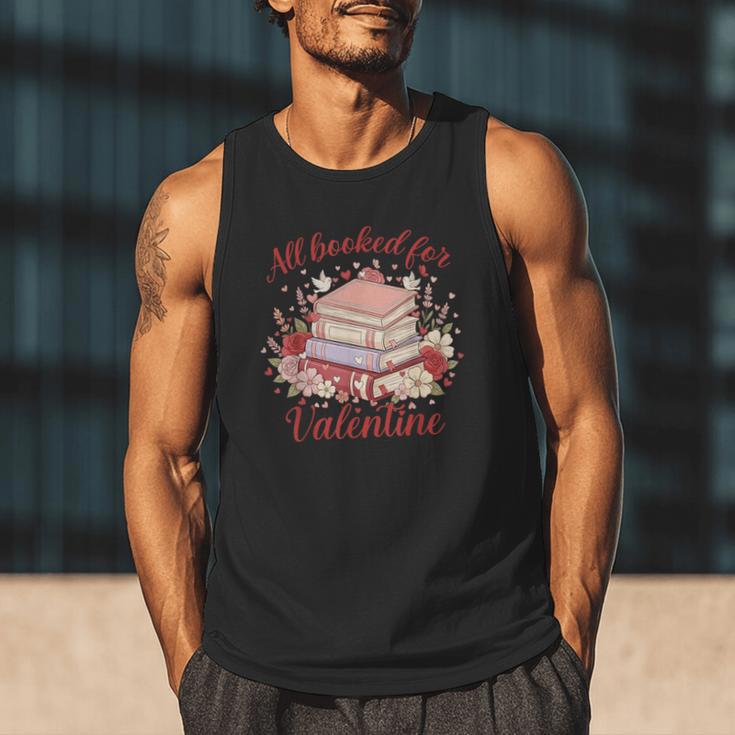 Vintage All Booked For Valentines Book Lovers Teacher Kids Men Tank Top
